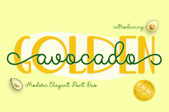 Golden Avocado: A Modern Script + Sans Serif Font for Digital Design